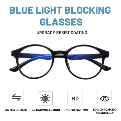 Przene 4 Pack Blue Light Blocking Glasses for Women Men,Retro Round Computer Gaming Glasses Anti Eye Strain/UV/Glare (Standard, Mixed Color-C2)