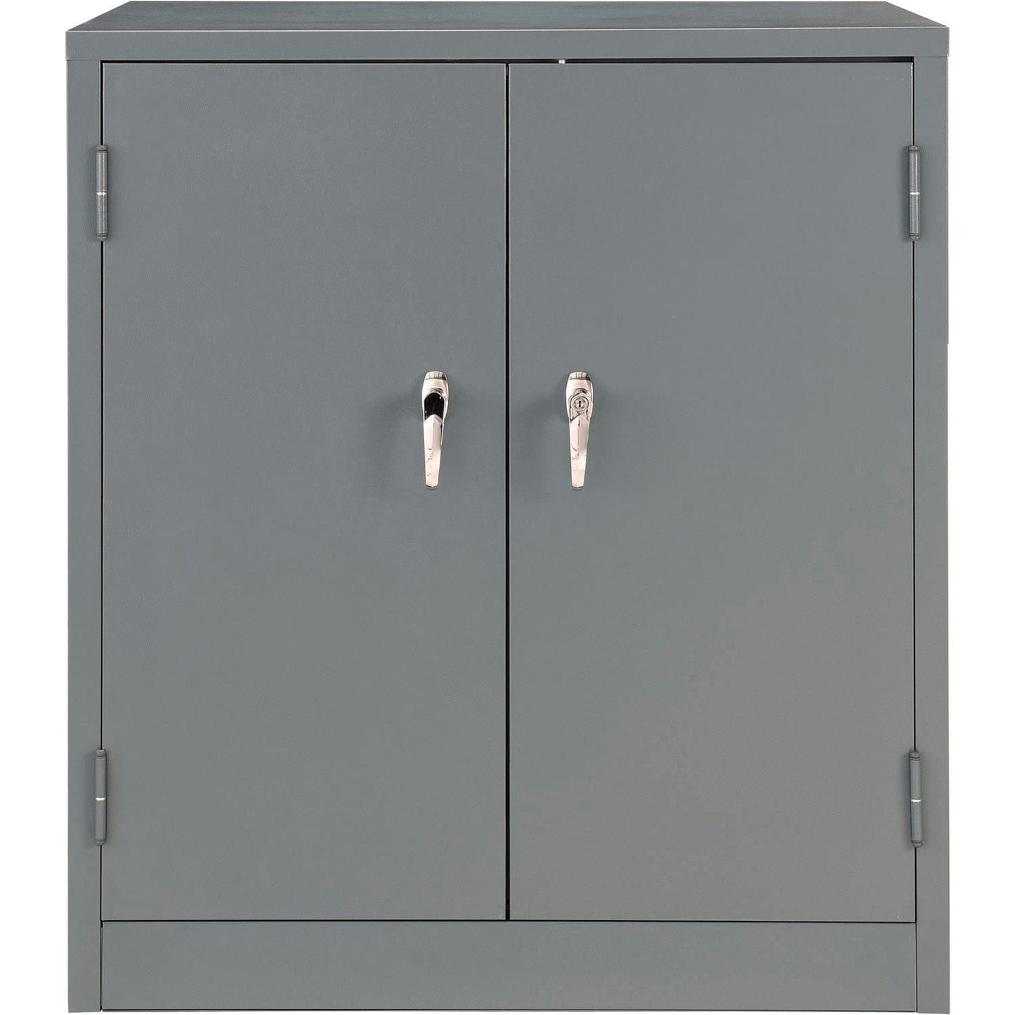 Global Industrial Counter Height Cabinet with Locking Lever Handle, 2 Height Adjustable Shelves, 300 lbs Shelf Capacity, 36" W x 24" D x 42" H, Unassembled, Gray