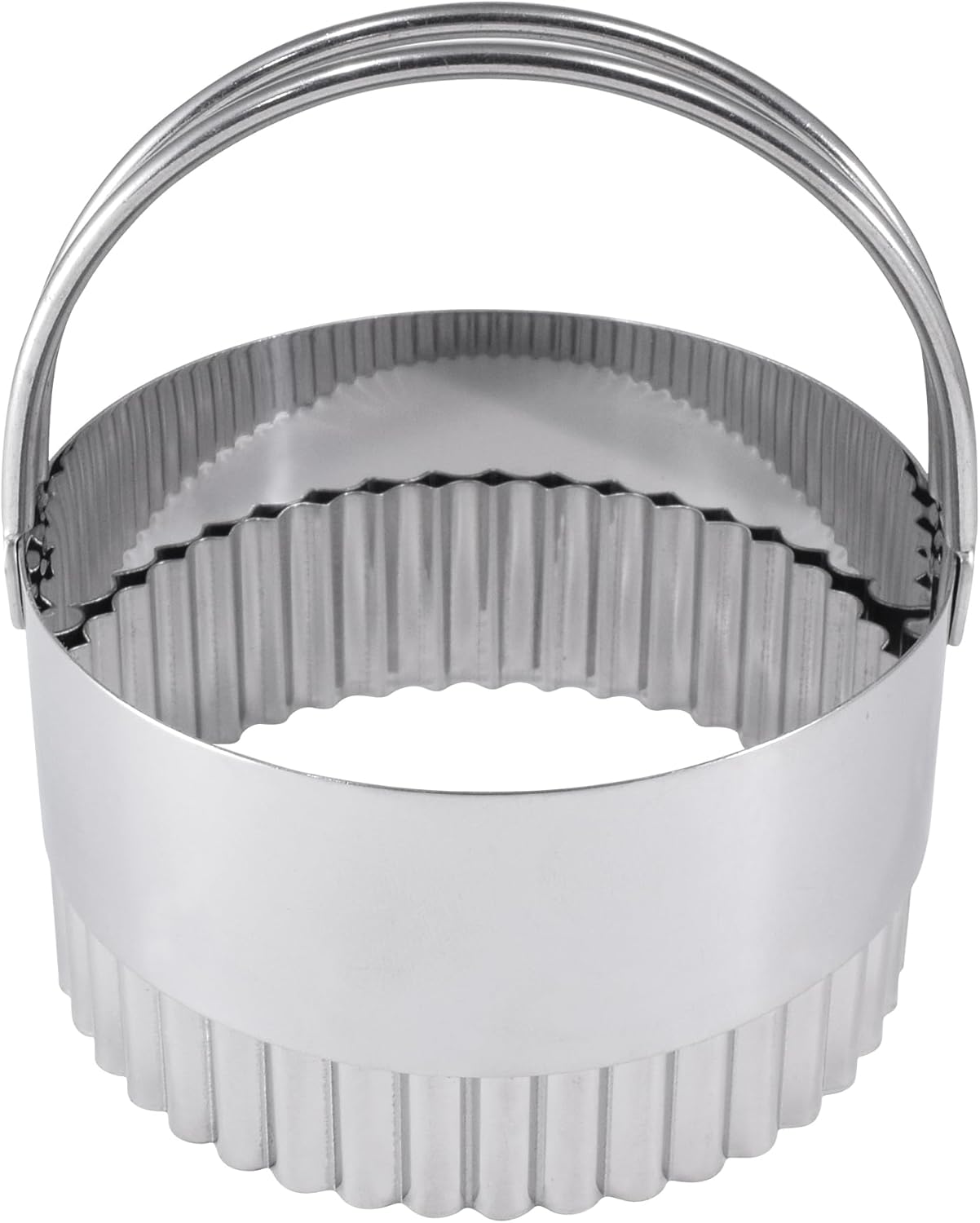 R&M International Stainless Steel 3-1/4" Round Fluted Biscuit Cutter with Handle, 1-Piece