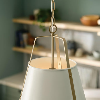 Kichler Etcher 2-Light Pendant Light Fixture with Etched Painted White Glass Diffuser, Kitchen Island Hanging Light in White and Champagne Bronze (22.5" x 18"), 52711WH