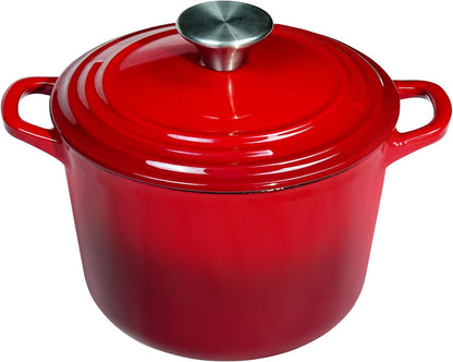 2.8 Flavehc Dutch Oven Pot with Lid qt Cast Iron Dutch Oven for Bread Baking Red Enameled Cast Iron Rice Pot