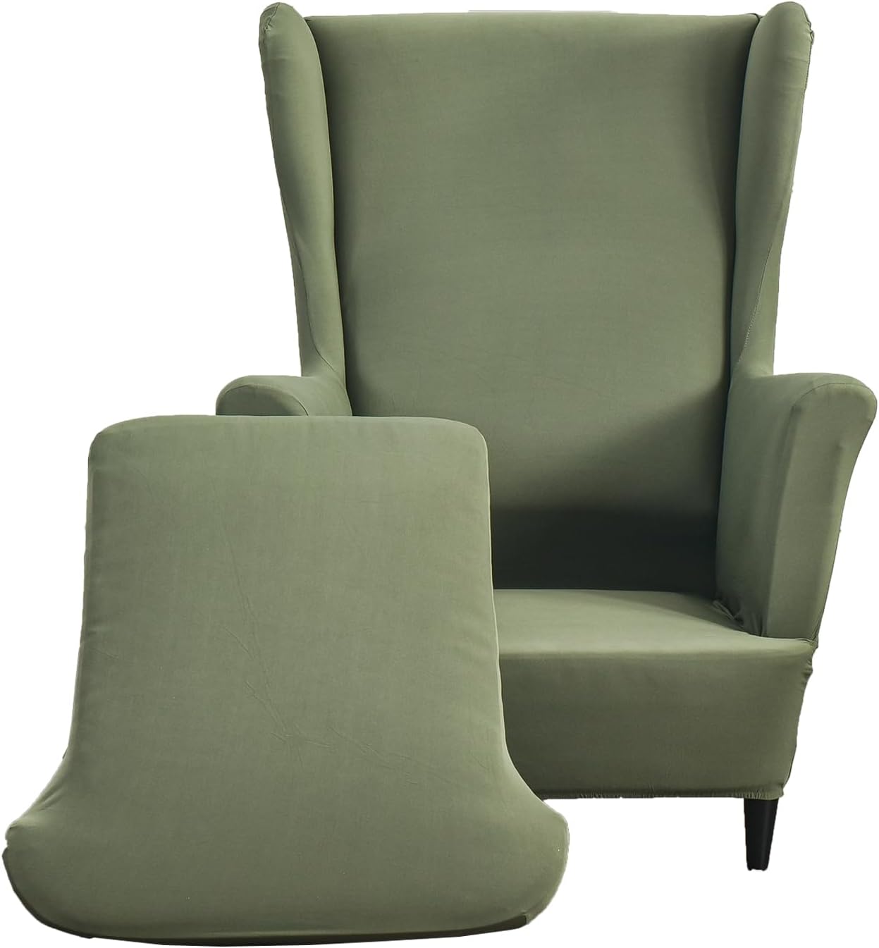 2 CRFATOP Polyester Wing Chair Covers Piece Stretch Wingback Chair Slipcover Solid Wingback Armchair Covers