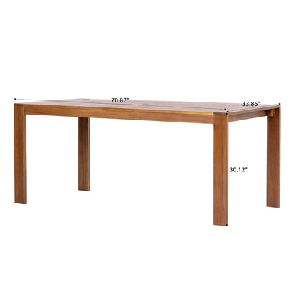 Christopher Knight Home Balew Acacia Wood Patio Dining Set for 4, Solid Wood Outdoor Dining Table Set for 4, 5 Piece Outdoor Dining Set with Rectangular Table and Woven Rope Accents, Teak+Black