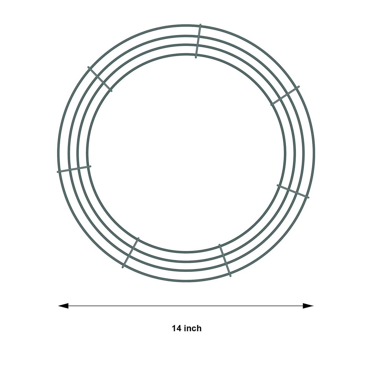 Sumind 6 Pieces 14 Inch Wire Wreath Frame Round Wreath Metal Wire Rings Dark Green Making Rings for Christmas Floral Home Party Decoration DIY Crafts