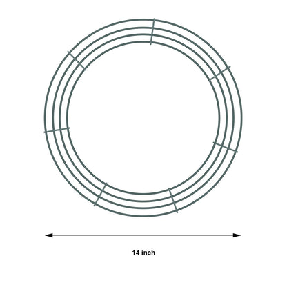 Sumind 6 Pieces 14 Inch Wire Wreath Frame Round Wreath Metal Wire Rings Dark Green Making Rings for Christmas Floral Home Party Decoration DIY Crafts