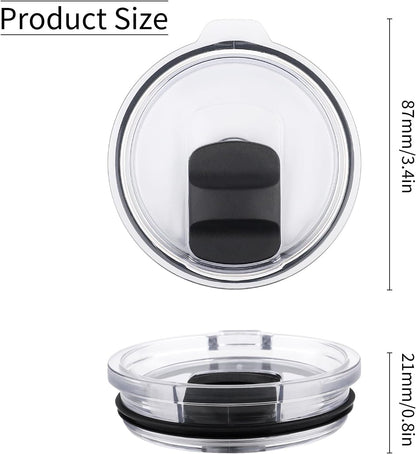 2 Pack Tumbler Lid for Yeti with Magnetic Slider Switch, Reusable Replacement Lids