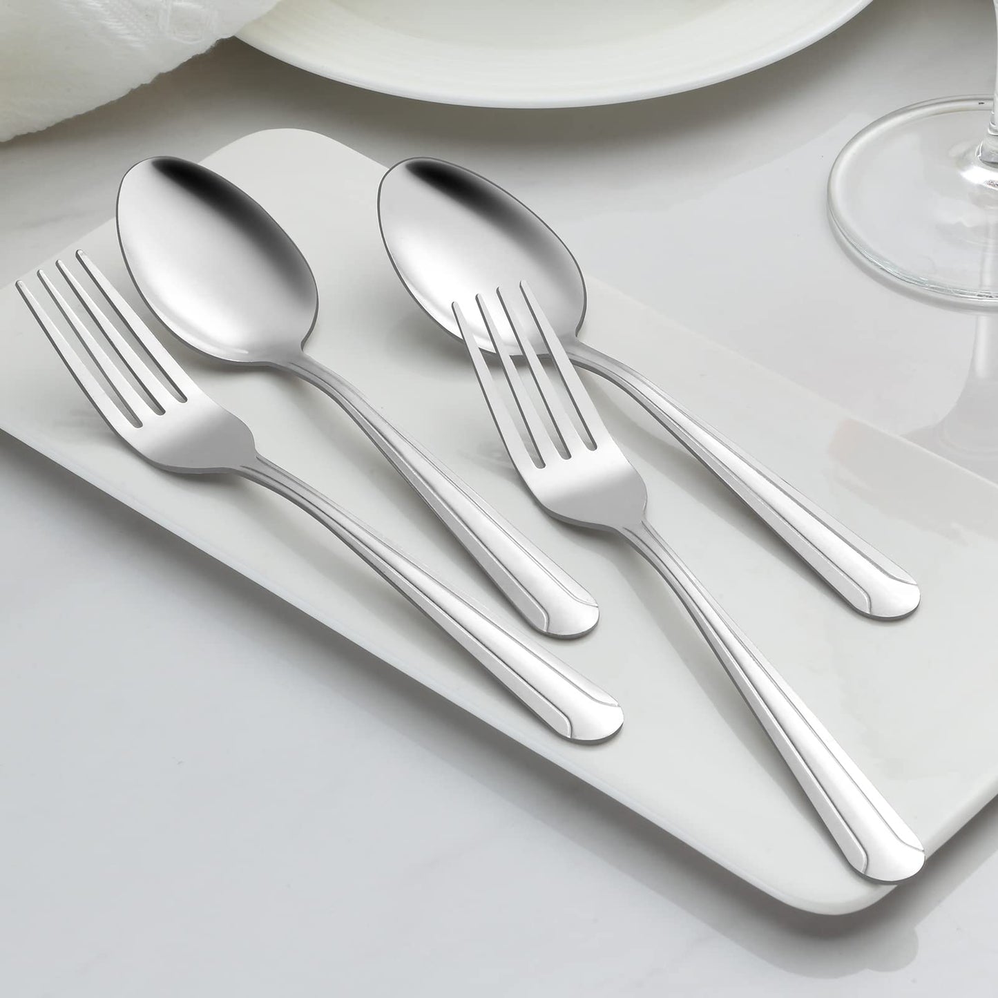 BEWOS 24 Pieces Teaspoons, 6.2 Inches Stainless Steel Teaspoons Silverware, Spoon Silverware, Coffee Spoons, Small Spoon, Mirror Polished, Dishwasher Safe, Silver Spoons For Home, Restaurant