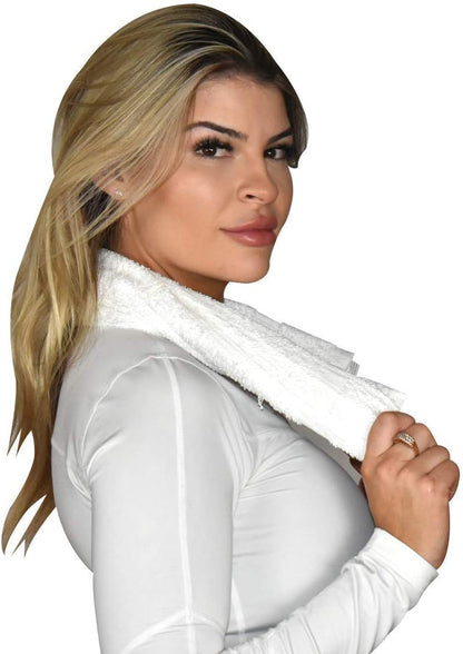 24 (2 Dozen) 16x27 Inch Pcs White Cotton Blend Economy Hand Towels Salon/Gym/Hotel Super use Absorbent Best