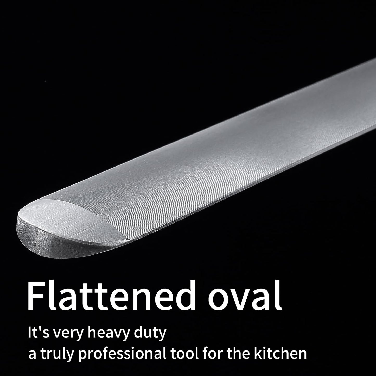 KINTIF Honing Steel 12 inch Flat Honing Rod Heavy-Duty Sharpening Steel, Fine Cut, High hardness, Ideal For Butcher Knives and Chef Knives, Knife Sharpeners