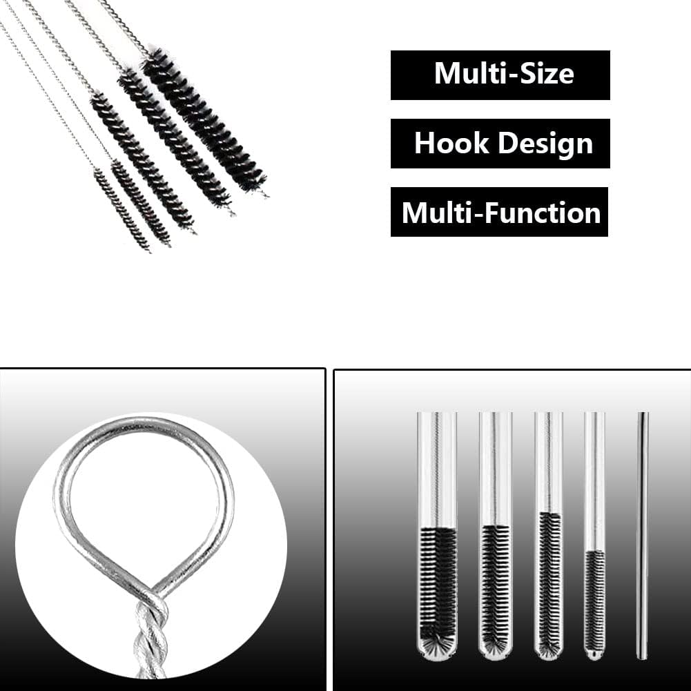 Multifunctional Pipe Cleaners Tool Set: Crevice Brushes, Pipe Tube Brush, Detailing Brush, and Gap Cleaning Brush for