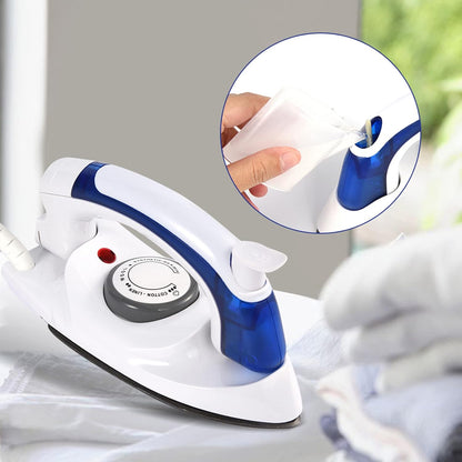 Portable Foldable Steam Iron, Handheld Mini Iron with Temperature Control, Nonstick Sole Plate, Auto Shut Off (US Plug)