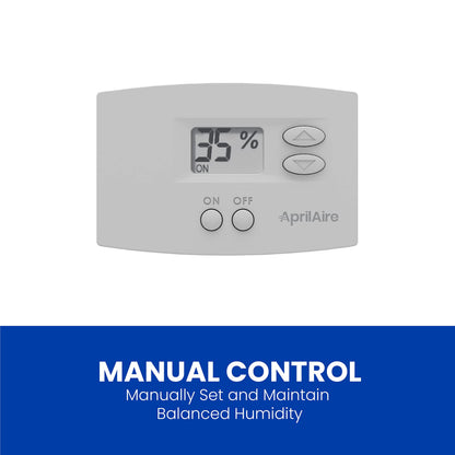 AprilAire 865 Whole-House Steam Humidifier, Manual Steam Humidifier with Wall Mount Fan, Whole-House Humidifier for Homes without HVAC Duct System up to 10,300 Sq. Ft., White