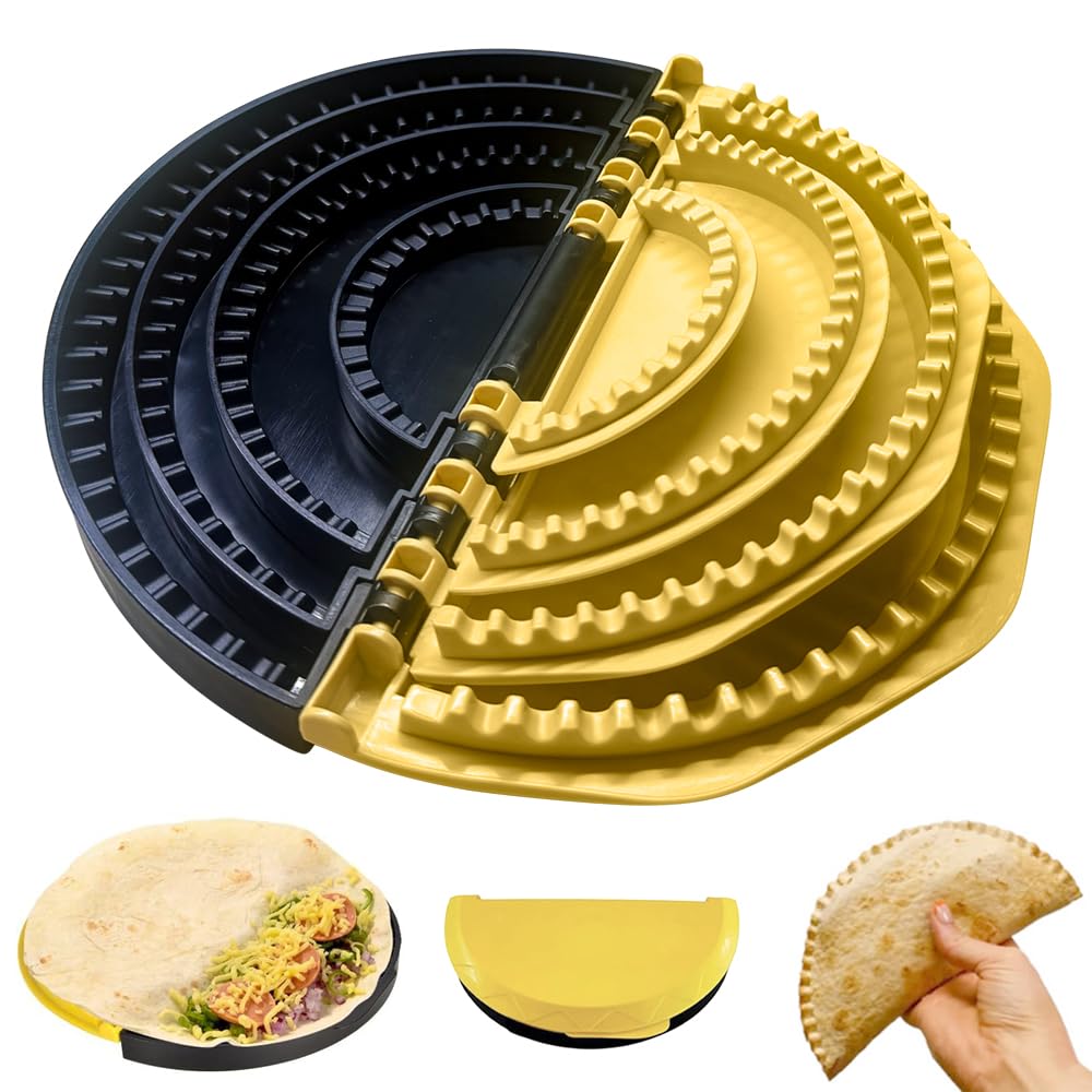 4-in-1 Tortilla Sealer Crimper & Press，Quesadilla Maker for 4in"+6in"+8in"+9.7in" Wraps,Make Tortillas, Dumplings & More with Easy-Clean Food-Grade Tool