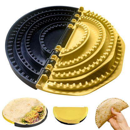 4-in-1 Tortilla Sealer Crimper & Press，Quesadilla Maker for 4in"+6in"+8in"+9.7in" Wraps,Make Tortillas, Dumplings & More with Easy-Clean Food-Grade Tool