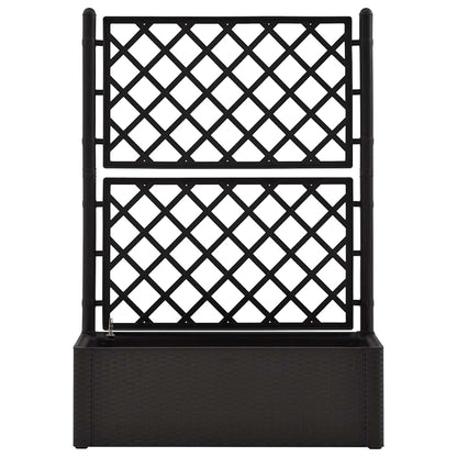 Tmriohed Self-Watering Trellis Planter Box Anthracite Plastic 39.4x16.9x55.9 in Large Outdoor Planter Box for Climbing Plants Patio Balcony Garden