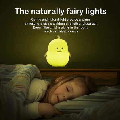 Tianhaixing Animal-shaped Big Night Light for Children/Adult, Rechargeable LED Soft Silicone (BPA Free) Bedside Lamp, Adjustable Brightness and 9 Colors by Touch Control & Remote Control (Big Penguin)