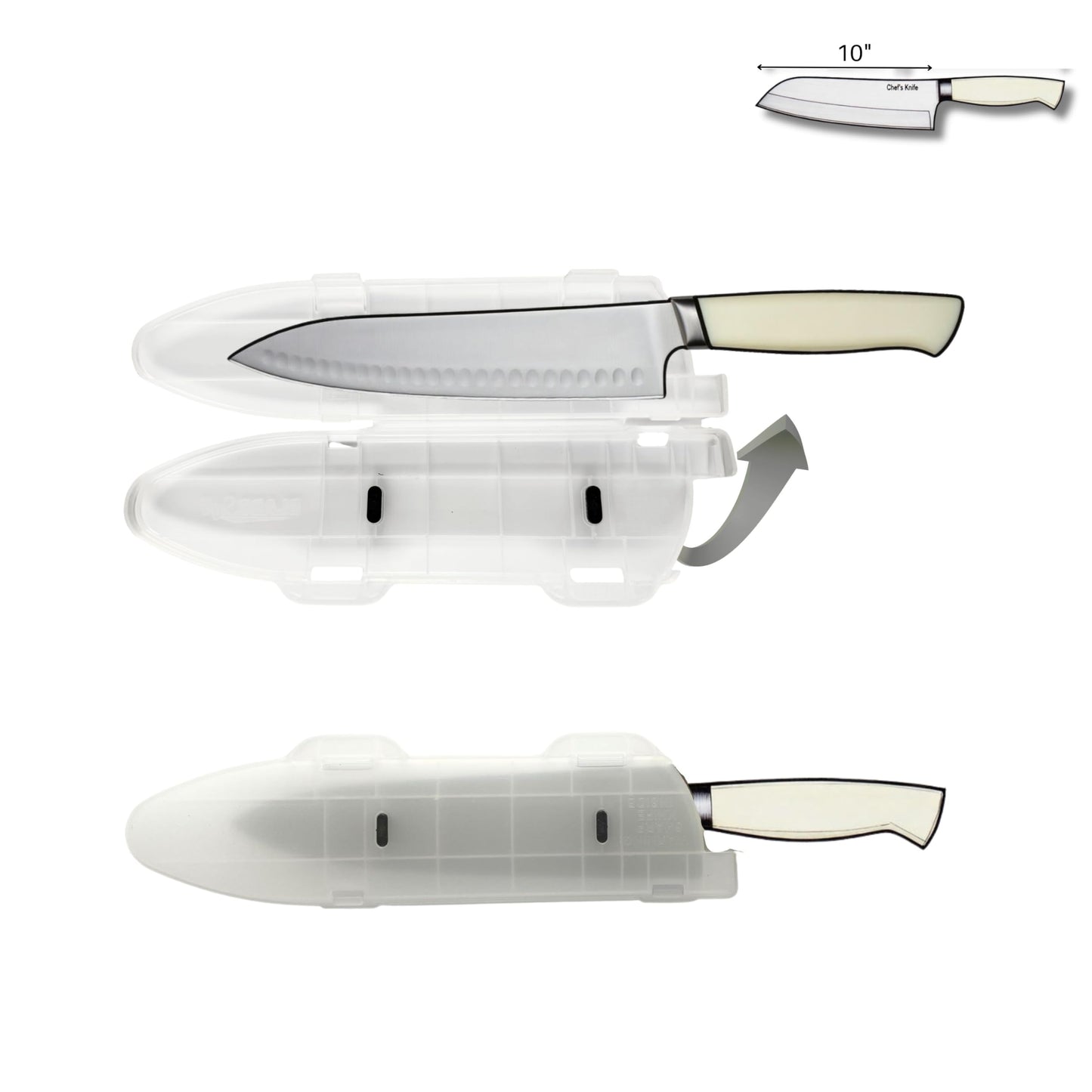 Agilux Blade Guard 10" Knife Blade Protector Made in USA Safe Storage and Transport for Kitchen Knives Protects Edges in Drawers Travel Camping RV