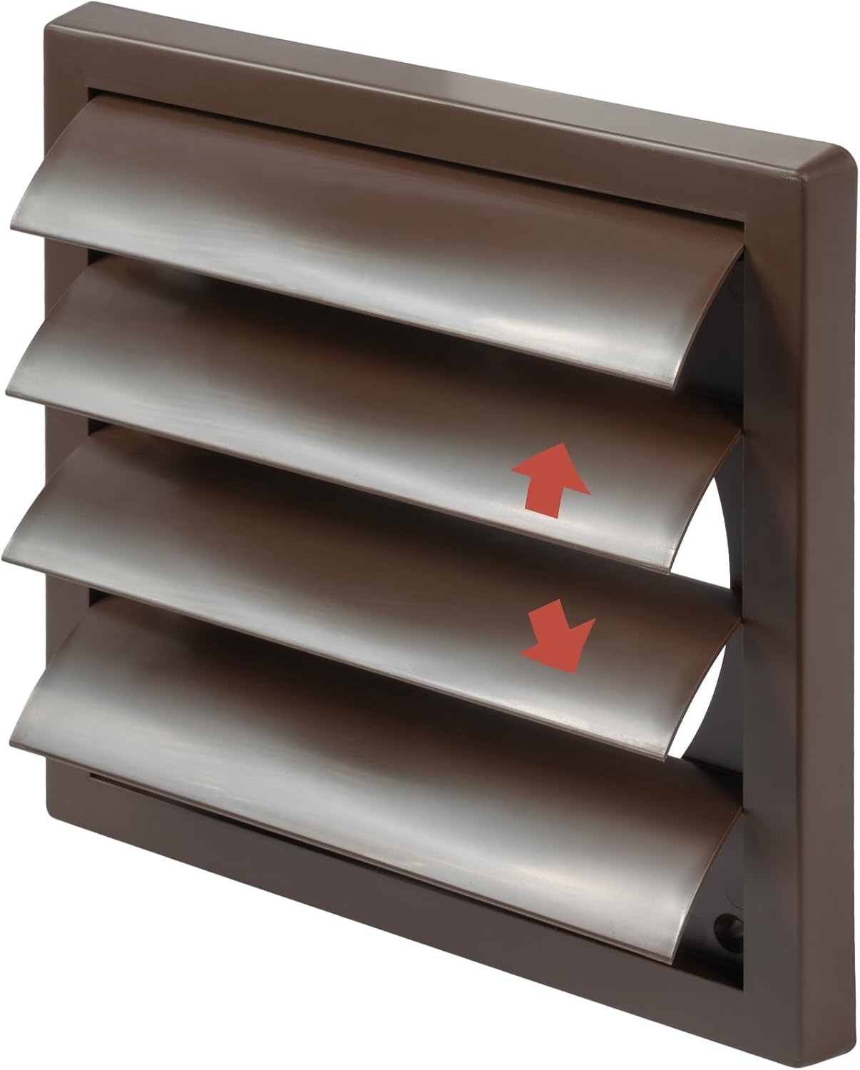 Plastic 6" Brown Dryer Vent Cover with Flange, Exhaust Ventilation Grille with Shutters, Louvered Air Vent for Various