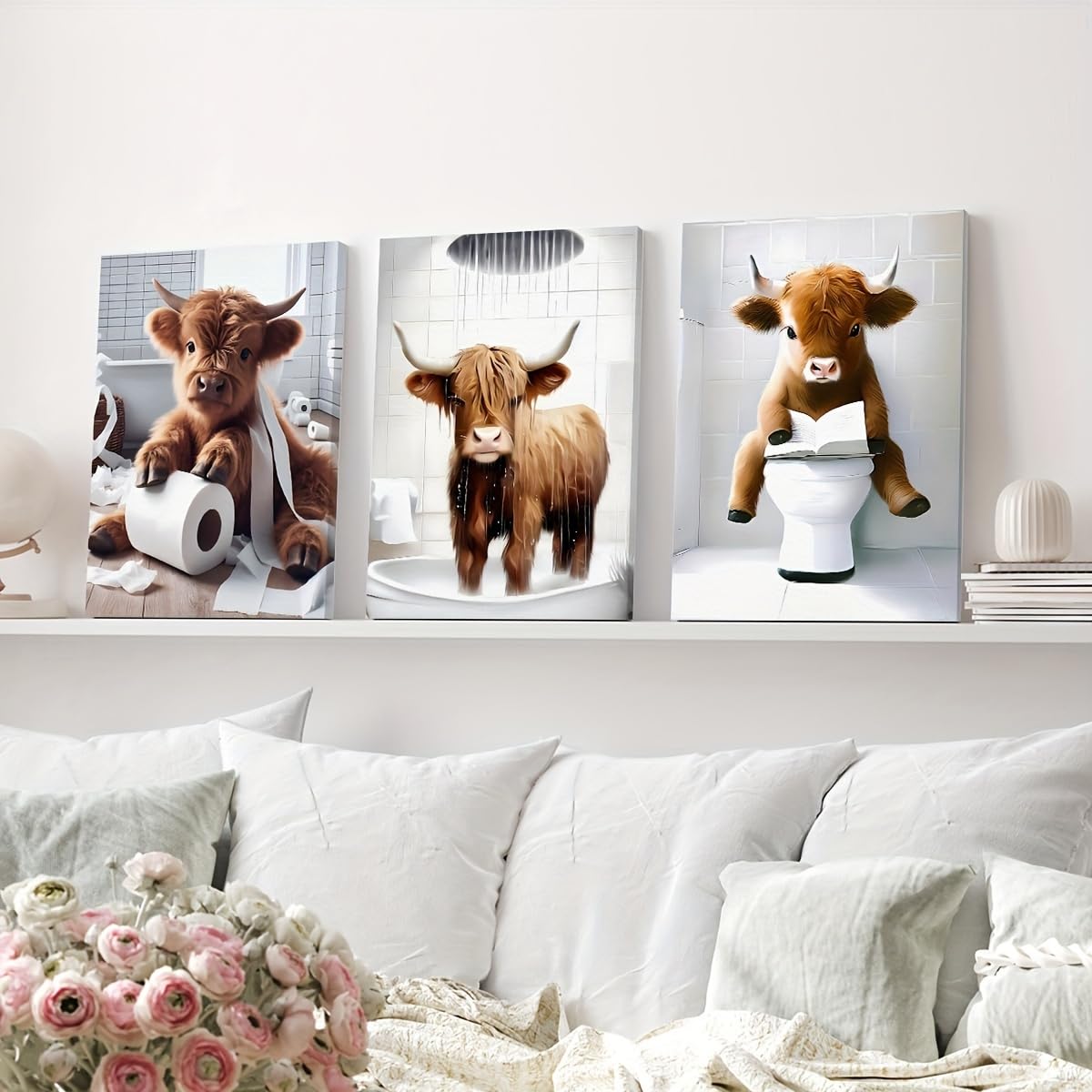 Clendo 3 Pack Cow Diamond Art Kits for Adults - Farm Animal Humor 5D Diamond Painting Kits, Full Drill Diamond Dot Gem Art Kit for Adults Wall Home Decor Arts Craft 12x16 inch