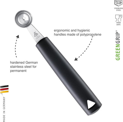 triangle Double Melon Baller - 0.9 in (22 mm) - Stainless Steel Scoop for Fruits, Vegetables, Butter