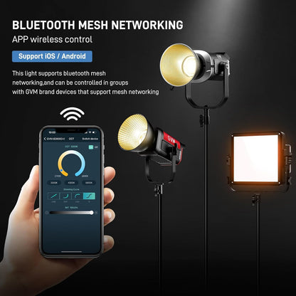 GVM SD600S 600W Led Video Light, 5600K Led Studio Light Photography Lighting with APP/DMX Control, 124000lux/1m Continuous Lighting for Studio, Video Shooting, Gaming, Broadcasting