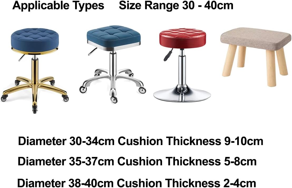 12-16 inch/30-40cm (2, Velvet Round Stool Cover Round Seat Covers for Bar Stools, Luxurious Fabric Stretchable Wrinkle