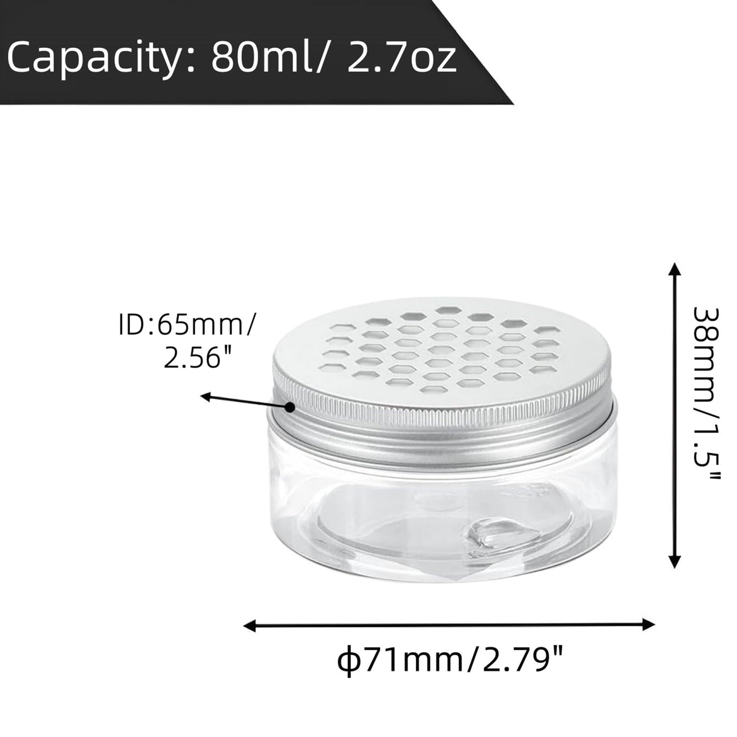 2.7 oz/80ml 3 Styles Empty Scent Beads Storage Container with Hollow Lids, Clear Storage Containers for Air Freshener Solid Perfume Aroma Diffuser, Small Round Jars Sample for Aromatherapy (12 PCS)