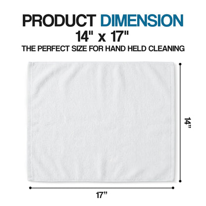 Avalon Towels Bar Towels (Pack of 60) Size 14x17 Inches – 100% Cotton, Absorbent and Reusable Cleaning Rags, Multipurpose Cleaning Towels, Terry Cloth Rags, Durable Shop Rags (White)