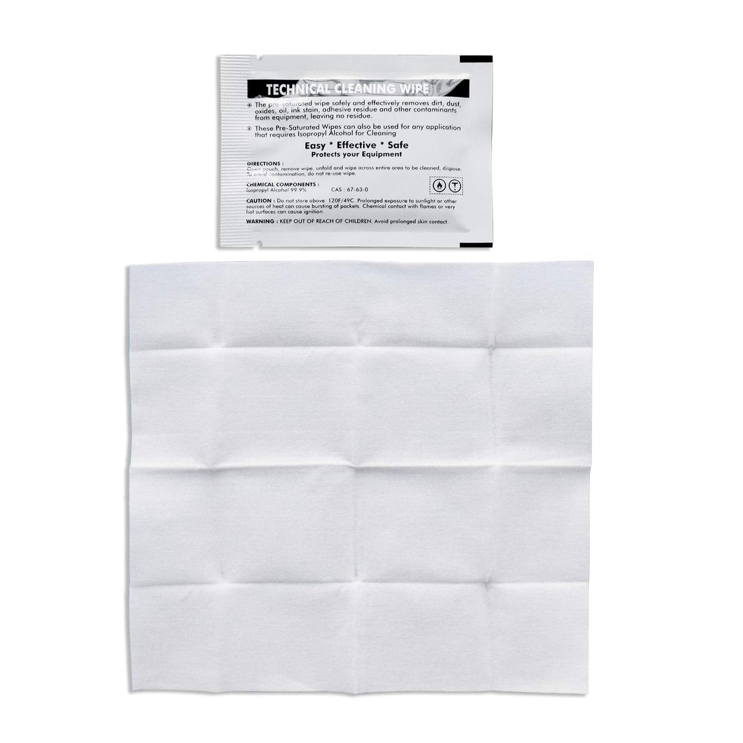 99.9% Technical Prep Pads, 5"×6" Multi-Purpose Large Non Woven Handy Wipes Cleaning for Surfaces/Electronics/Industrial/Thermal Paste Remover, etc, 40/Box