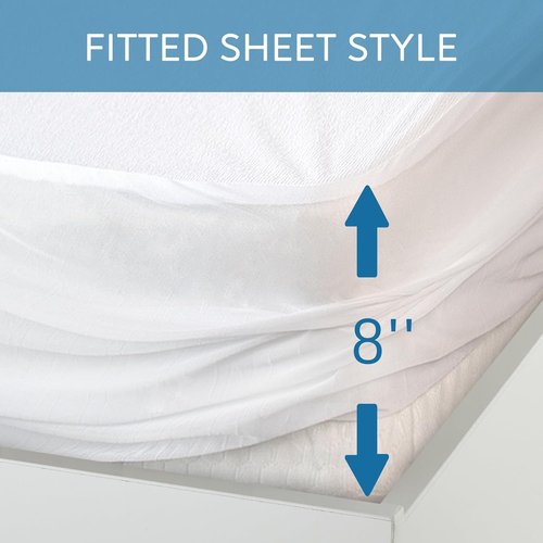 Full Terry Mattress Protector by Sleeper Sofa - Waterproof & Ultra Soft Fitted Cover | 54''x72'' Up to 8'' Depth