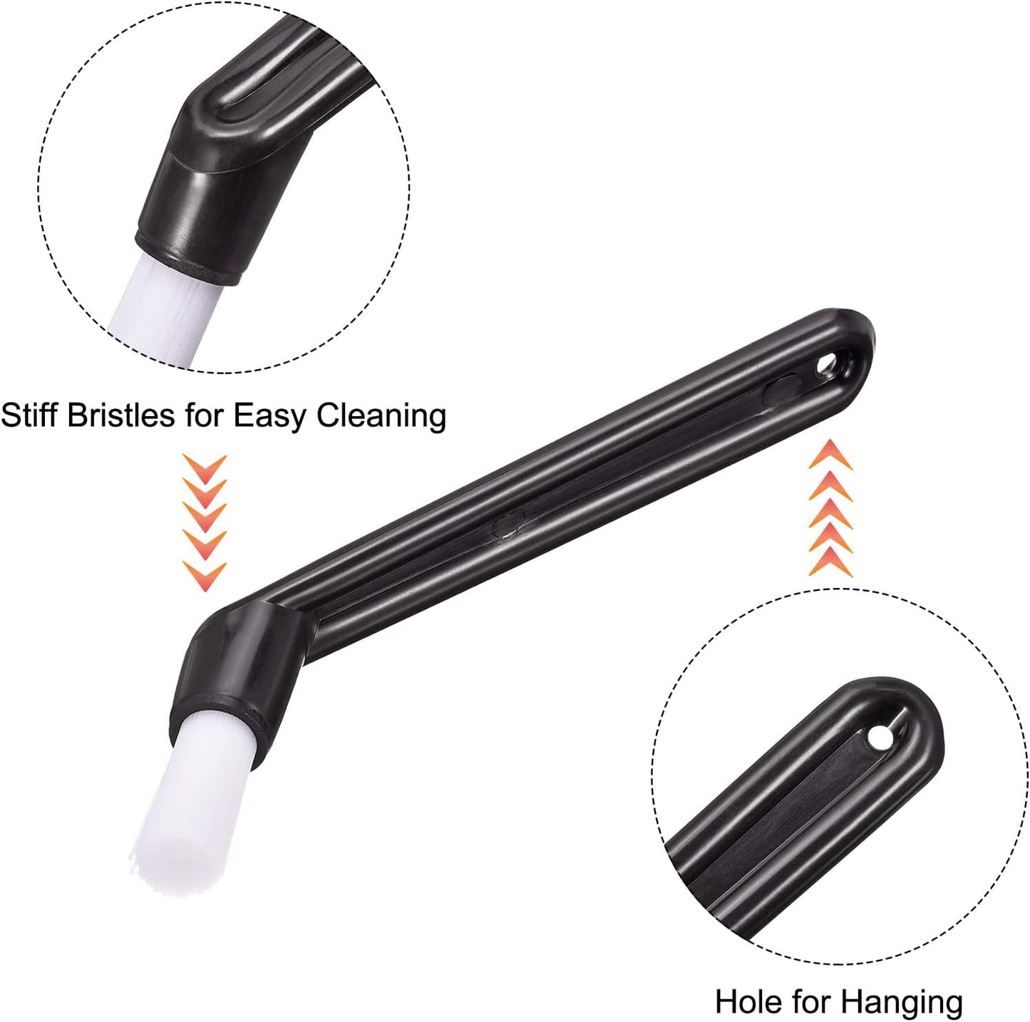 MECCANIXITY Coffee Machine Brush, 5.39" Length Black Nylon Head for Cleaning Espresso Machines, Pack of 2
