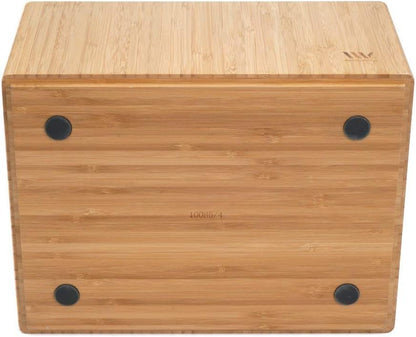 MobileVision Bamboo Bathroom Bin Organizer for Toiletries, Makeup, Brushes, and Cleaning Supplies - 14” x 11” x 6.5”