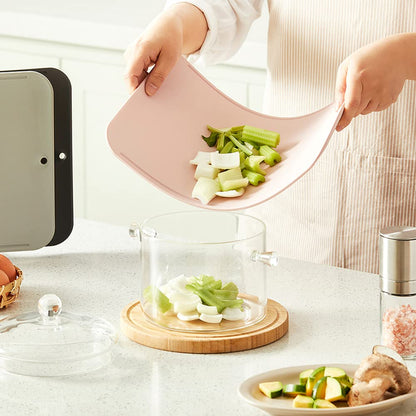 Premium Upgraded doblé Non-Scratch Flexible Cutting Board for Chopping, Scratch Free, Juice Grooves with Easy Grip Handle, Non-Slip Dishwasher Safe for Kitchen 9.3" x 13.7" (Deep Black)