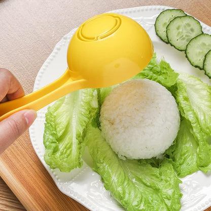 Yellow Rice Paddle Scoop Mold for Rice Ball Making - Non-stick Sushi Mold - Kitchen Gadget for Home and Restaurant