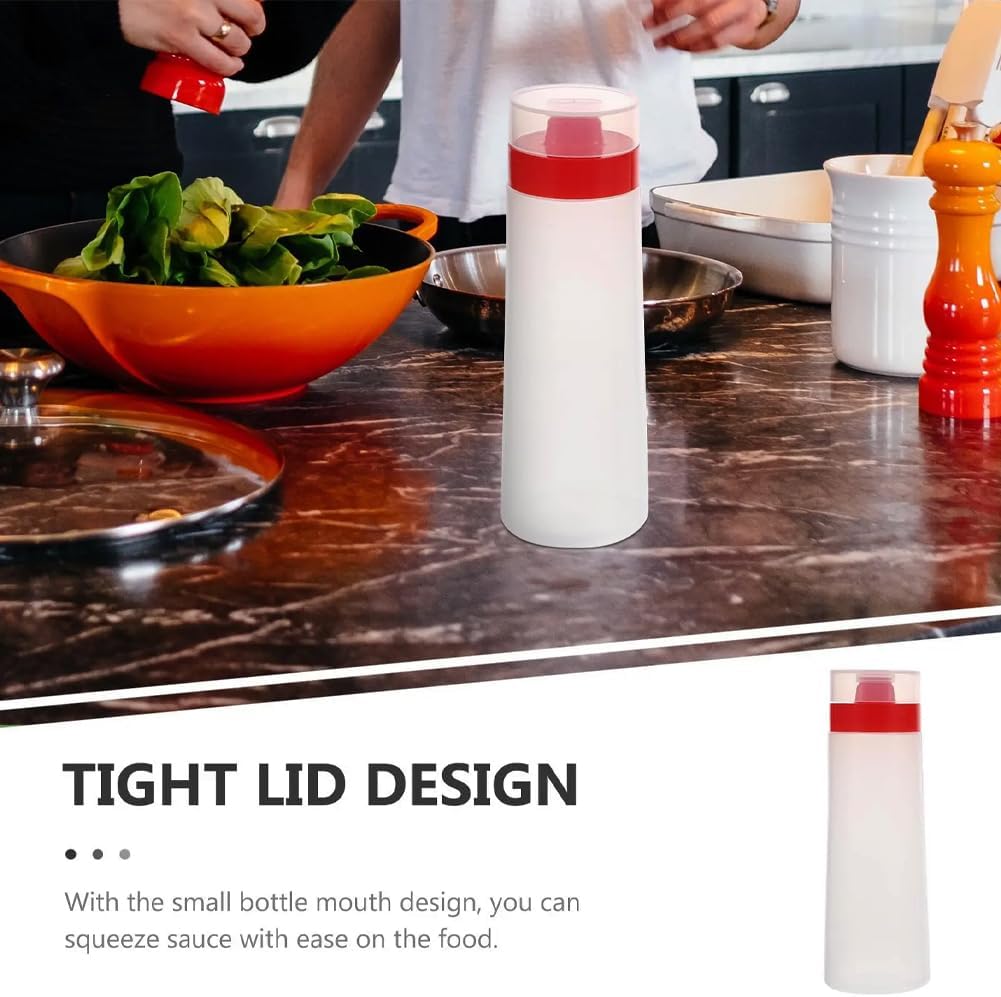 FILFEEL 4-Hole Squeeze Type Sauce Bottle, Resin for Ketchup, Jam, Mayonnaise, Olive Oil, Yellow/Red