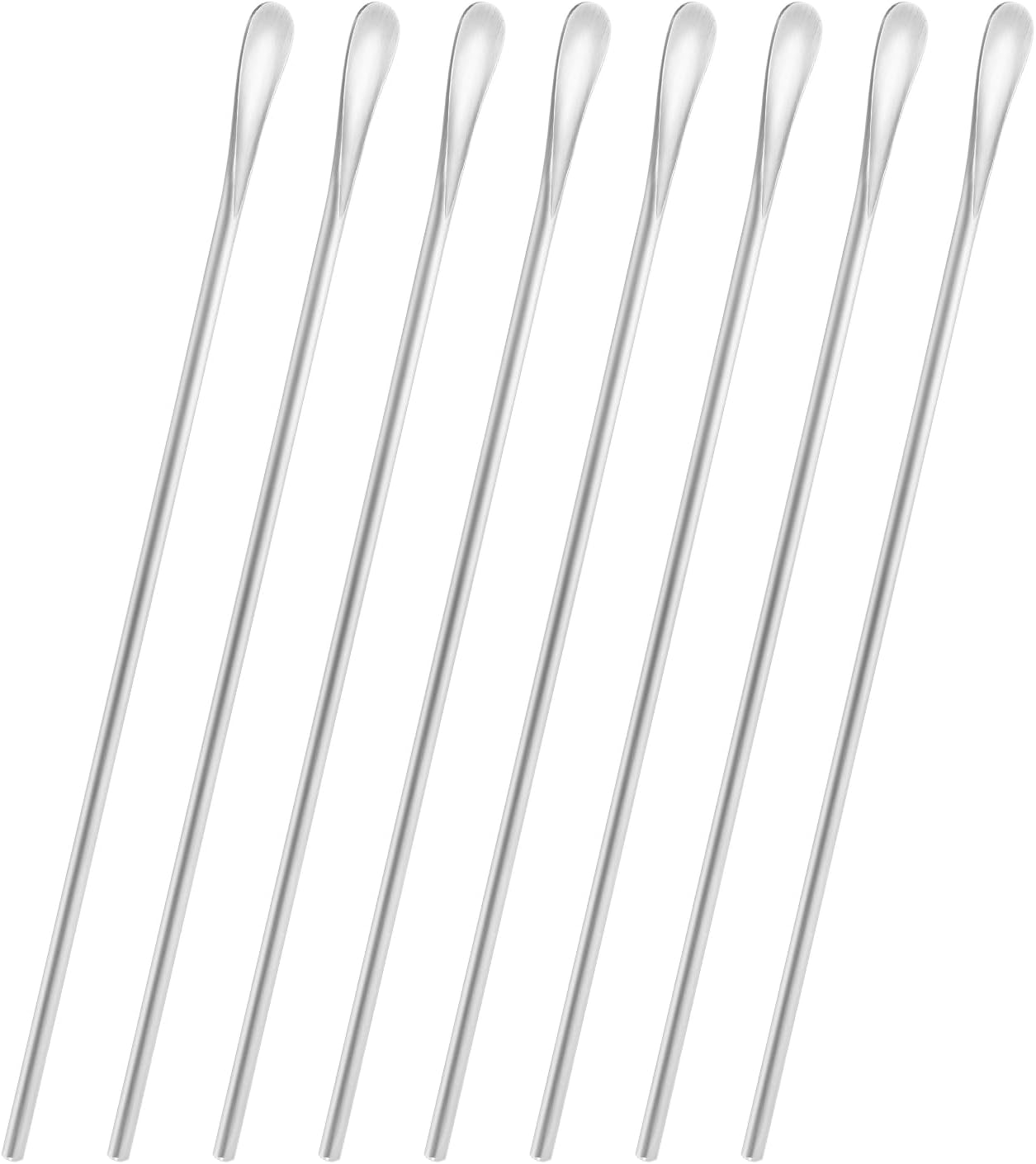 8 Pcs 10In/25.8cm Stainless Steel Coffee Stirrer Spoon, Reusable Cocktail Stirrer, Tiny Spoon, Dishwasher Safe
