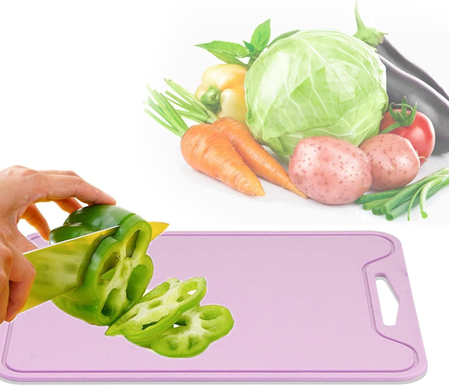 Silicone Cutting Board, Colored Flexible Chopping Mat for Meat and Vegetables, Kitchen Cutting Plate