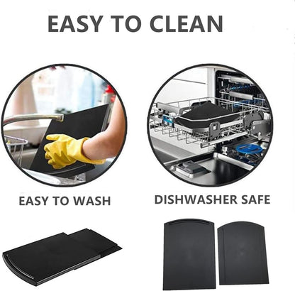 Kitchen Caddy Sliding Coffee Maker Tray Mat 12" - Blender Toaster Countertop Storage with Smooth Rolling Wheels (Black)