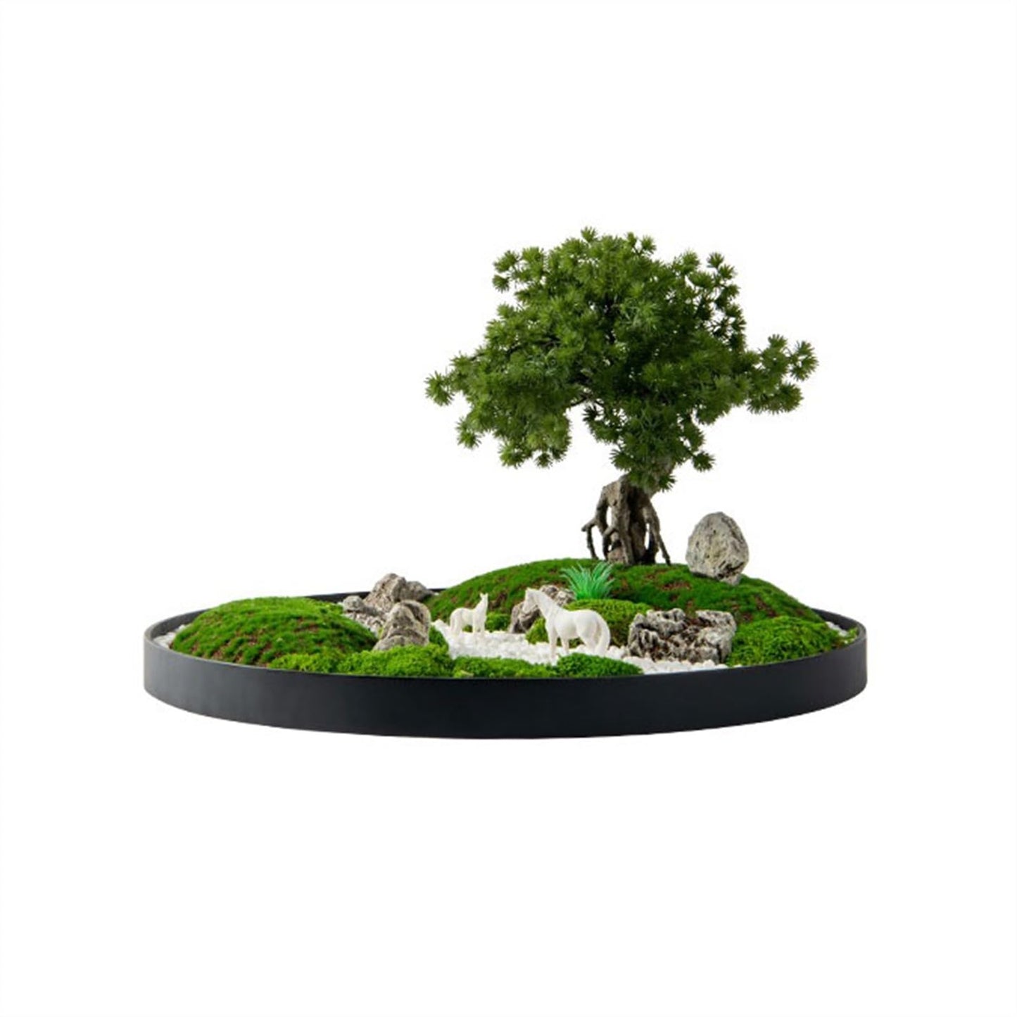 GRFIT Artificial Bonsai Decorative Greenery Ornaments China for Central Round Table, Luxury Hotel Table Simulation Tree Ornaments with Light Flowers Artificial Tree Plant