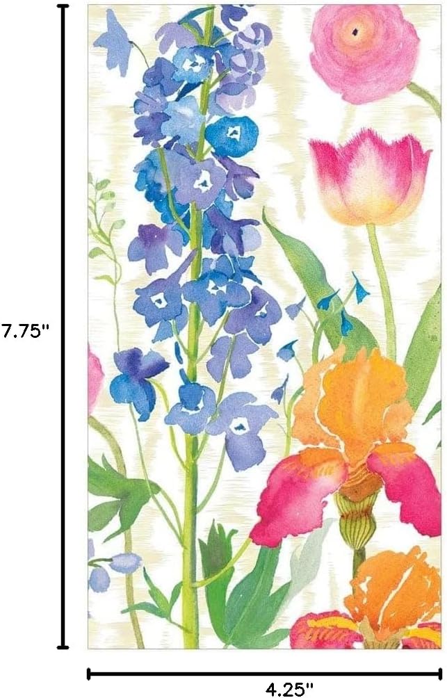 Summer Packs 15 Caspari Garden Paper Guest Towel Napkins in White, Two