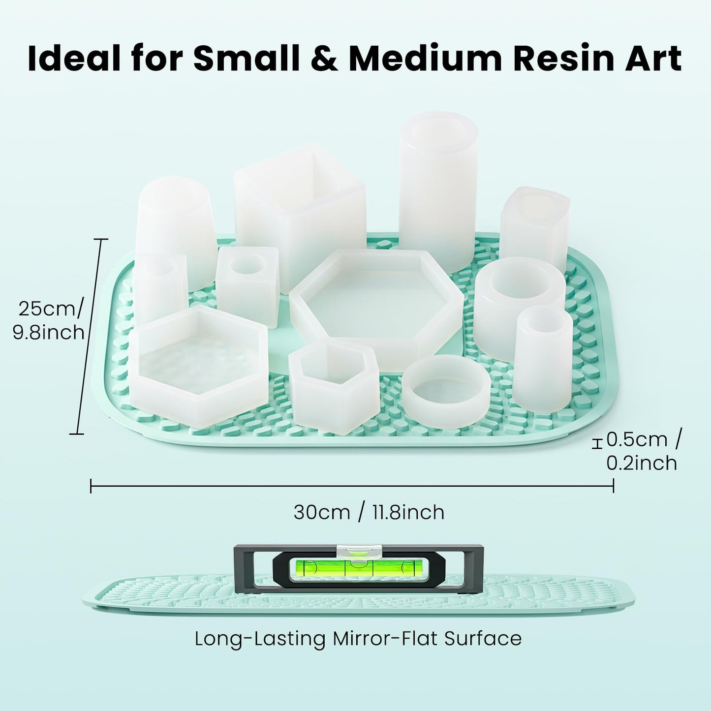 Resiners No Leakage Resin Mat, Silicone Mat for G3 Resin Curing Machine, Easy to Clean, 11.8" x 9.8" Heat Resistant Epoxy Resin Mat for Mold Casting, Jewelry Making, DIY Decor