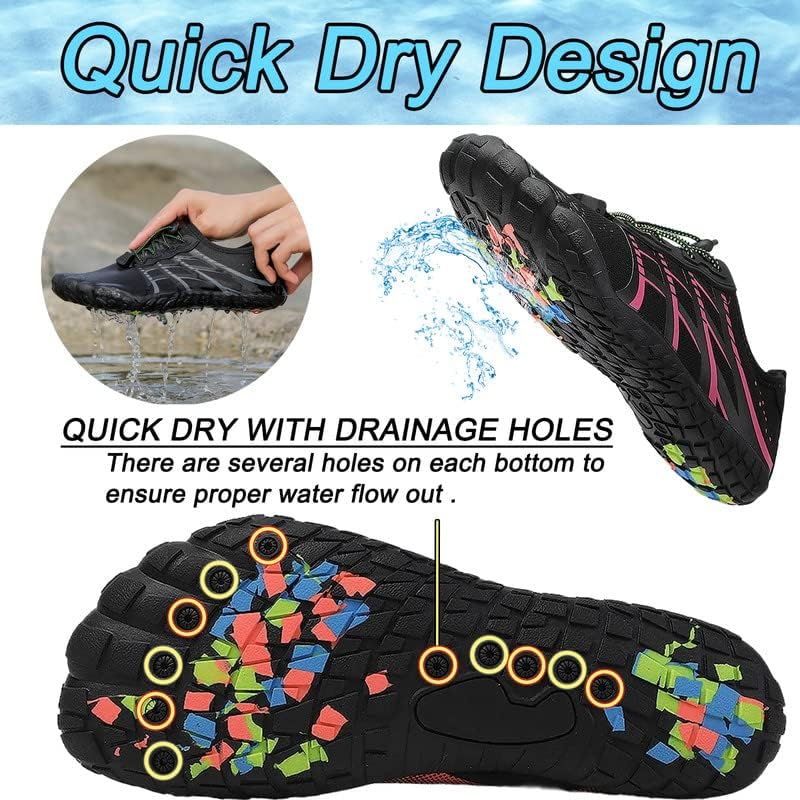 LIZRHA Water Shoes for Men and Women Quick Dry Aqua Swim Barefoot Shoes for Outdoor Fishing Beach Pool Boat Surfing Walking Water Park and Yoqa Activities