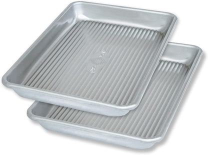 USA Pan Bakeware Mini Sheet Baking Pan, Warp Resistant with Nonstick Coating, Aluminized Steel, Set of 2