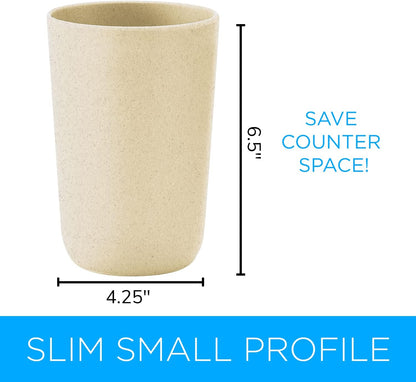 Modern Slim Bamboo Cream Kitchen Utensil Holder Caddy, Rust Proof and Dishwasher Safe for Countertop Organization