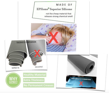 Home Essential, Supmat XL, Super Versatile Extra Large and Thick Heat Resistant Silicone Mat, Counter Mat (Light Gray)