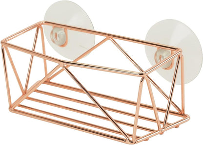 Kitchen Details Copper Geode Suction Cup Sponge Holder | Durable Iron Construction | Rust Resistant Finish