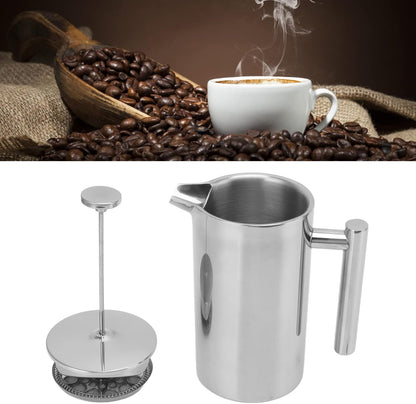 Stainless Steel Insulated Coffee Press, 800ML French Press Coffee Tea Maker, Rust-Free & Dishwasher Safe