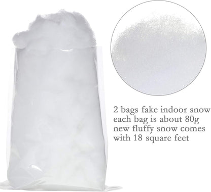 Sumind Winter Fake Snow Decoration - Fluffy Artificial Cotton Fiber for Christmas Crafts | 2 Bags (White)