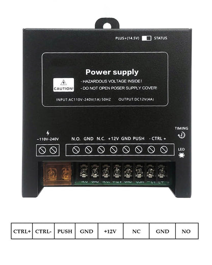 Biometric Access Control System with Fingerprint Scanner, LCD Display Keypad, RFID Card, Infrared Exit Button, 1200lb Magnetic Lock - Supports 3000 Users & Attendance Tracking