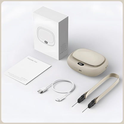 Portable Neck Fan, Handheld Mini Fan, USB Rechargeable with 5 Speed Adjustable for Home Outdoor